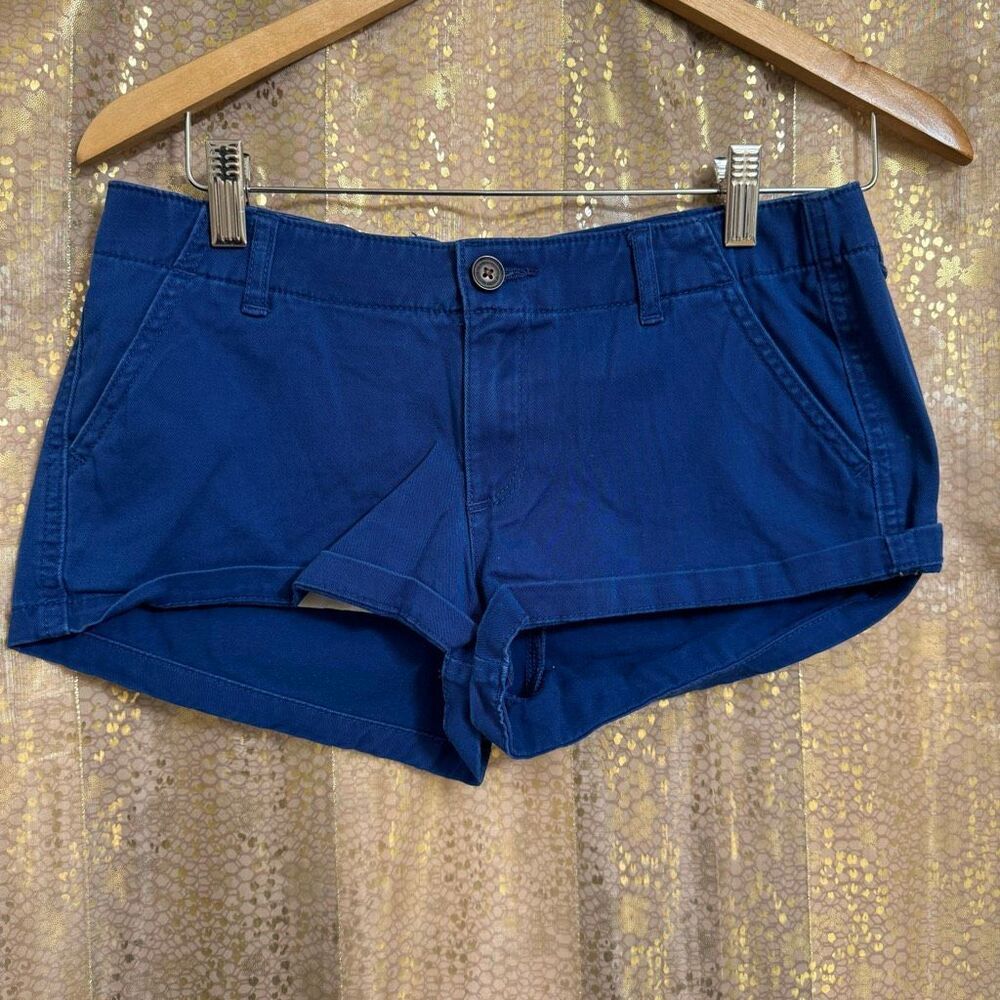 Hollister Low Rise Y2K Shorts Women's Size 5 Waist 27 Blue Shorty Hot Pants